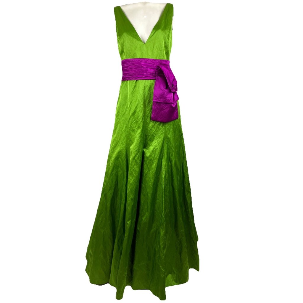 Nwt 6 Erdem Valerie Kiwi Purple Ballgown Dress Cocktail Party Red Carpet Train